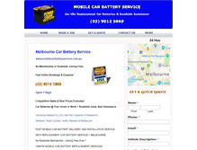Tablet Screenshot of mobilecarbatteryservice.com.au